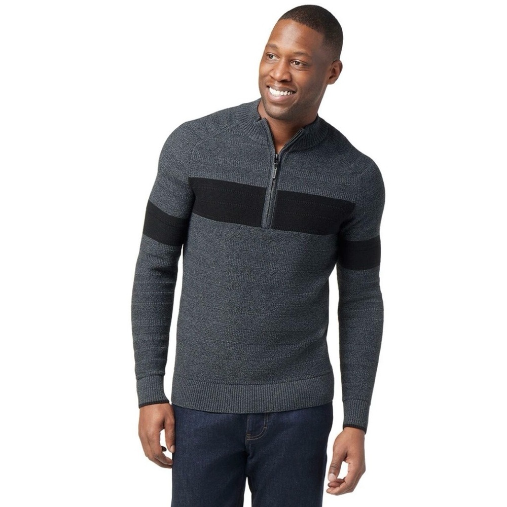 Mens Smartwool Ripple Ridge Stripe Half Zip Sweater Size Large Like NEW - Picture 11 of 12
